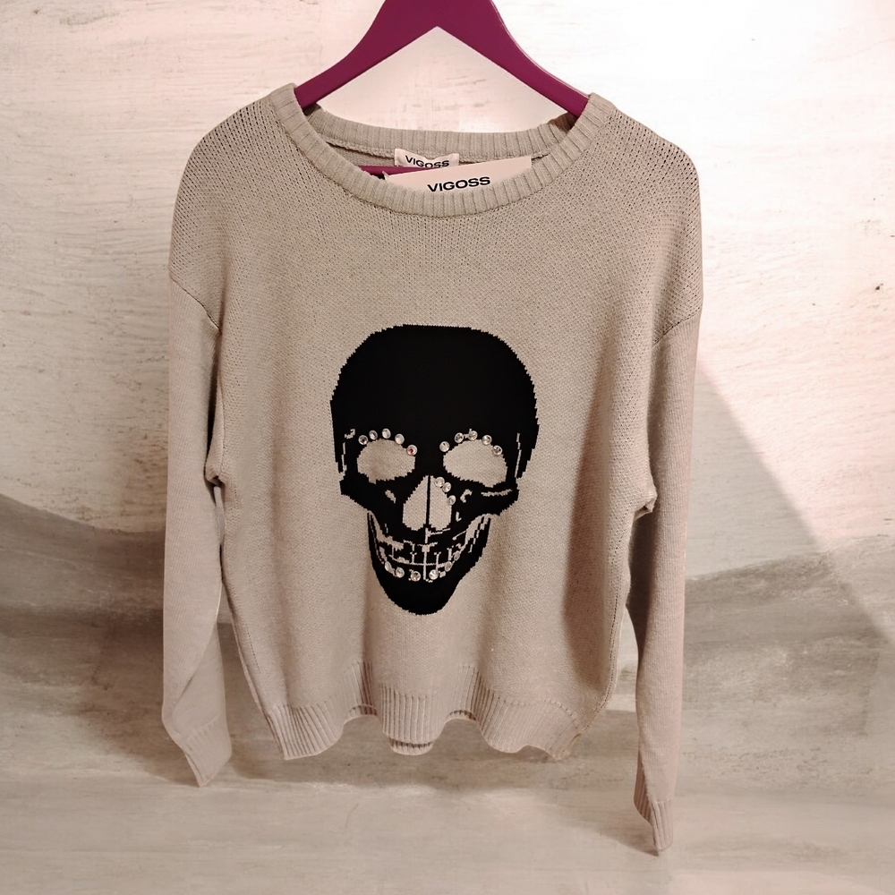 Vigoss Gray Skull Sweater